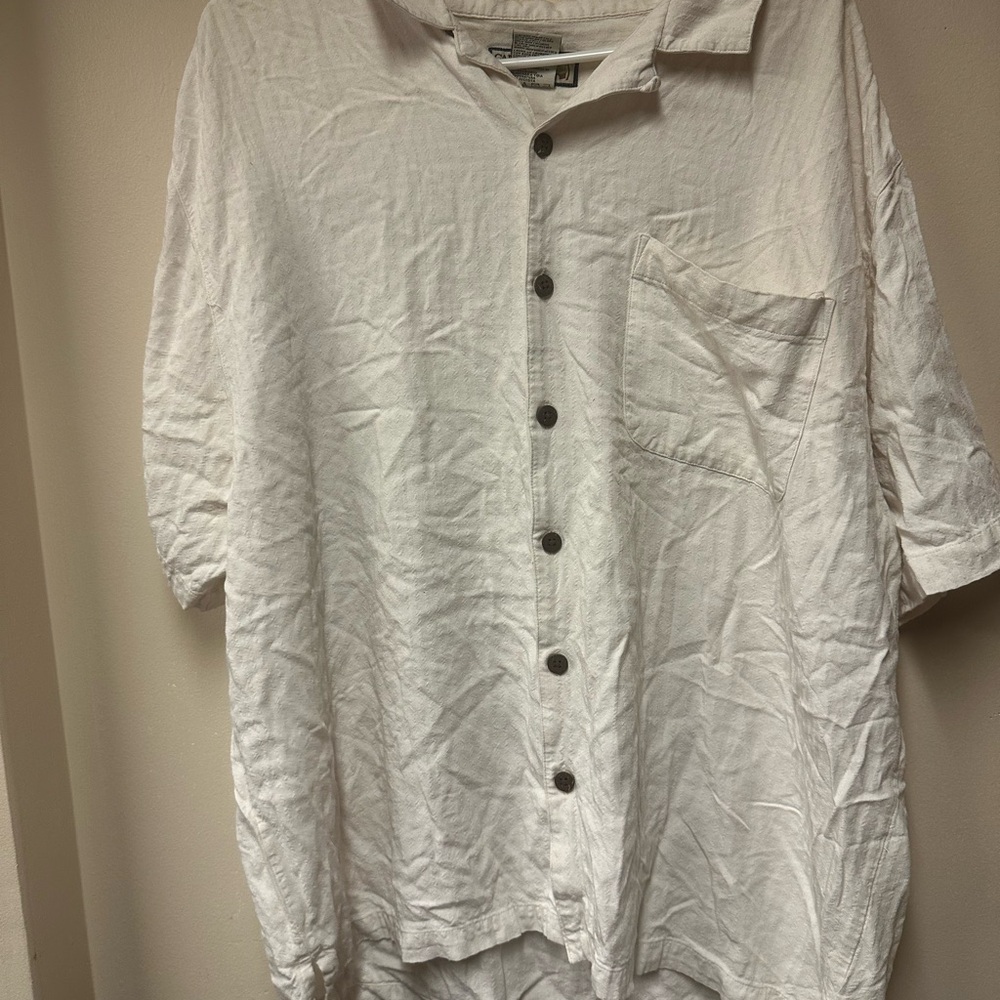 Caribbean Joe Cream Casual Button Down Shirt
